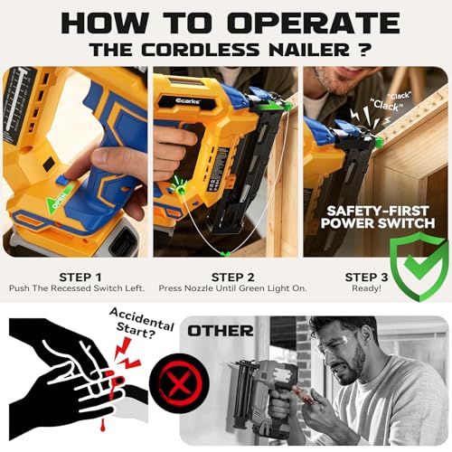 Ecarke 16 Gauge Cordless Finish Nailer