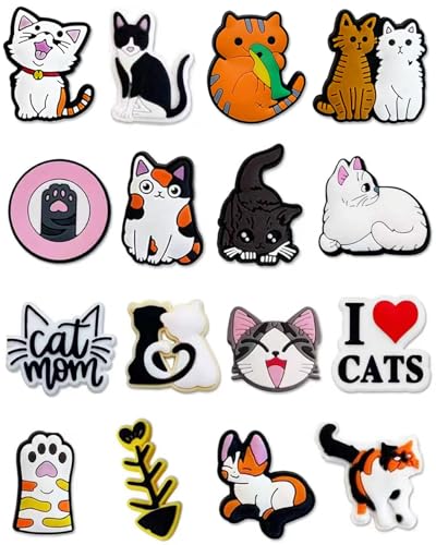 BOWNDY Cats Charms for Clog Shoe Decoration,Cute Animal Charm for Boys Kids Teens Man Gifts