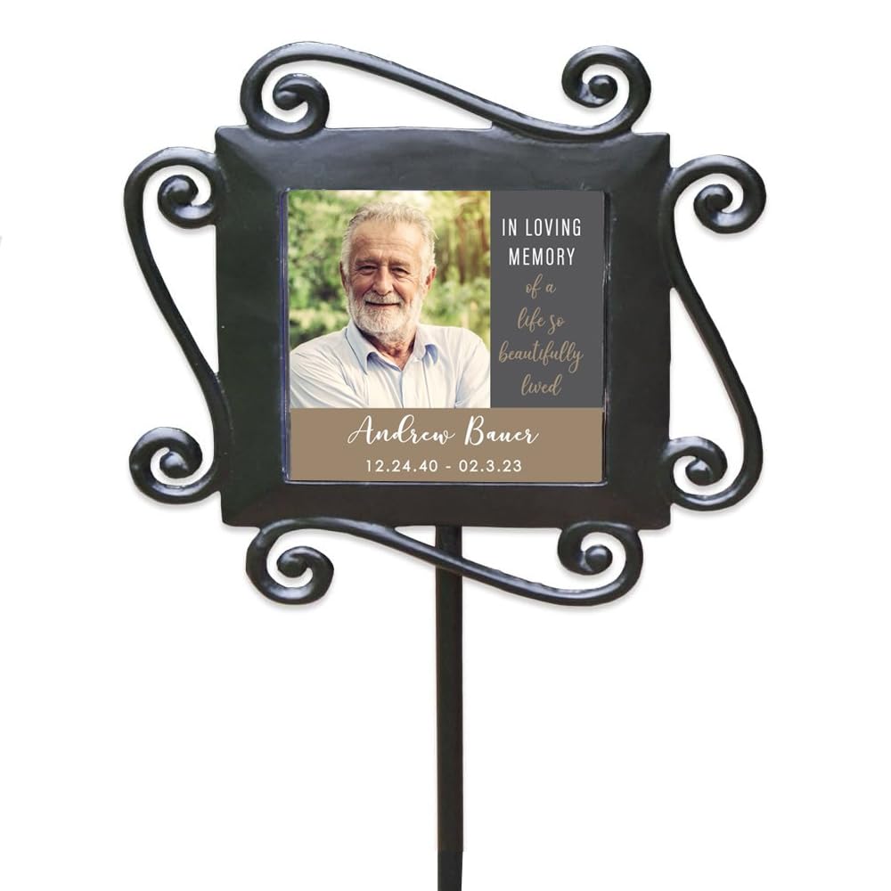 Beautiful Life Personalized Memorial Garden Stake with Photo