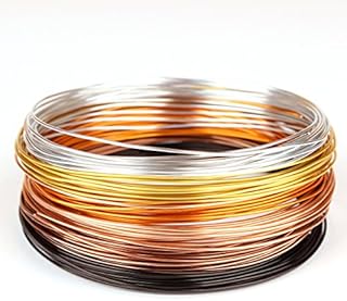 Creacraft Zestaw drutów do koralików, złota jesień: 6 kolorów, odporny na matowienie, anodowany drut aluminiowy - 5 m na cewkę (2 mm)