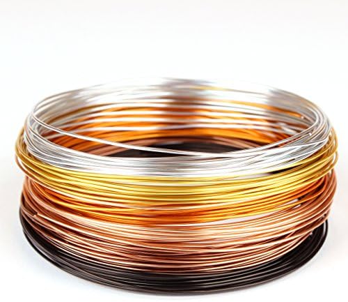 Creacraft Zestaw drutów do koralików "Złota Jesień": 6 kolorów, odporny na matowienie, anodowany drut aluminiowy - 5 m na cewkę (1 mm)