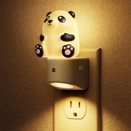 L LOHAS LED Night Light for Kids 3D Panda Night Light Plug in Dusk to Dawn Nursery Night Lights RGB+Soft White 3000K 3 Lighting Modes Room Decor Children
