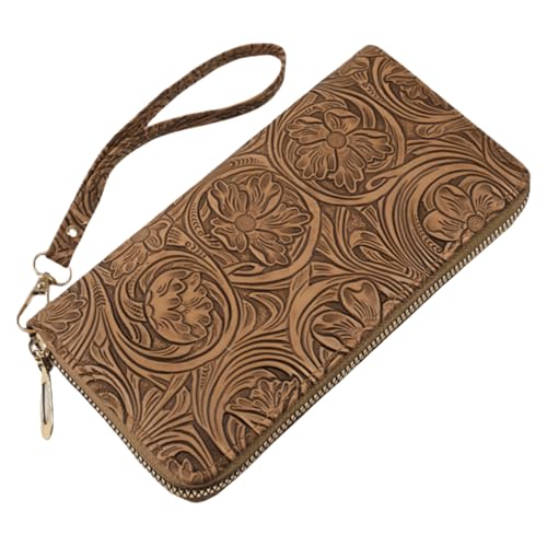 Bakurok Womens Wallet Wristlet RFID Blocking Floral Vegan Leather Purse Long Zip Around Clutch Large Capacity Card Holder