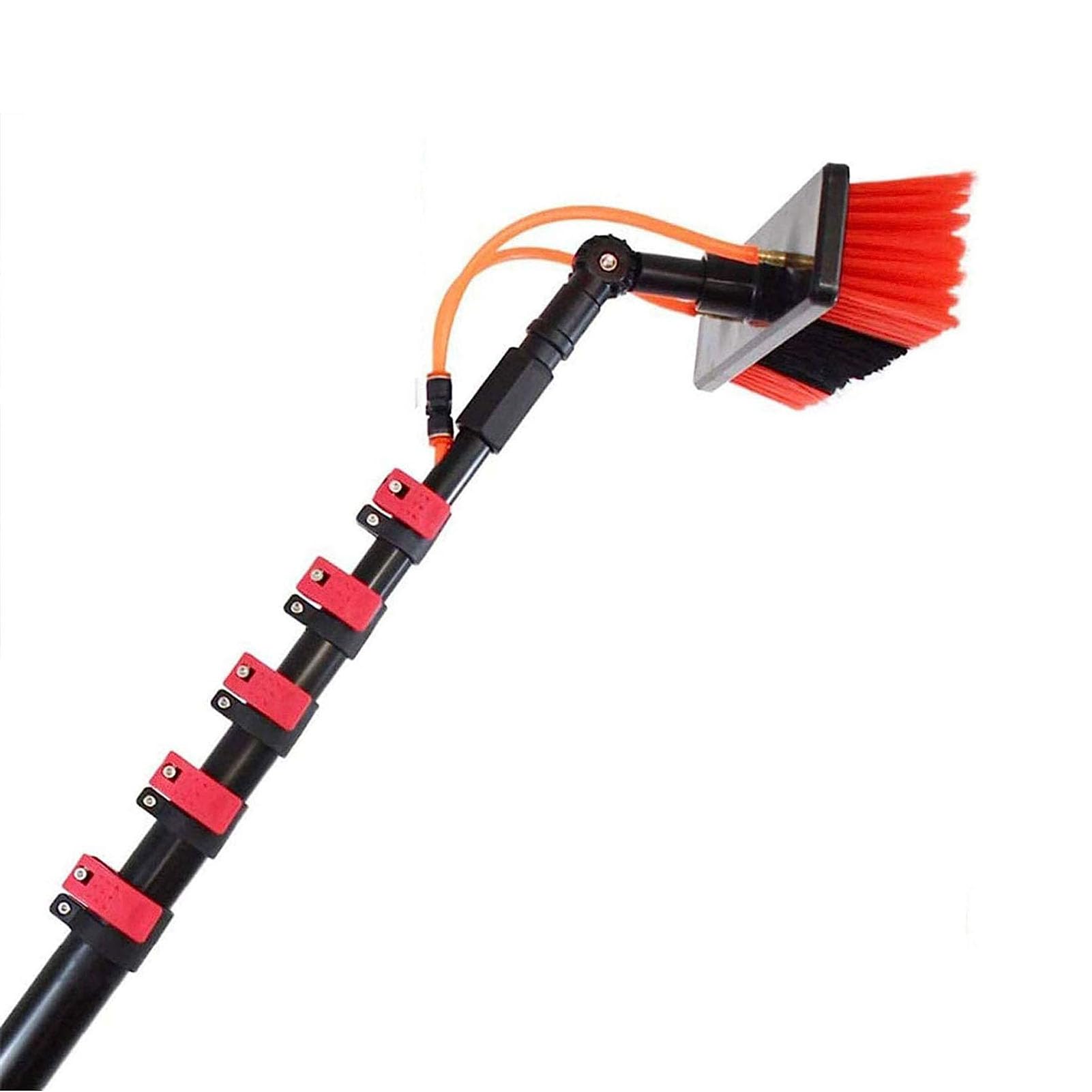 Aioneer 24Ft/7.2M Solar Panel Cleaning Brush,Water Fed Window Cleaning Pole Professional Window Cleaner Window Cleaning Tool With 20M Water Supply Hosee And Soap Dispenser-30cm-9m