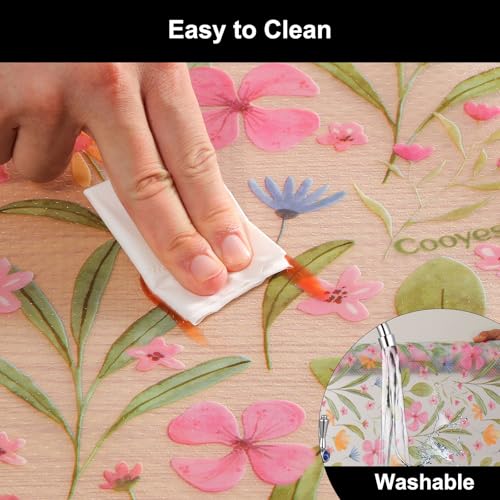 Image of Cooyes Shelf Liner - Premium Non-Adhesive Cabinet & Drawer Liner for Kitchen - Waterproof Shelf Paper with Modern Pattern - Durable EVA Cabinet Mat - Easy to Cut
