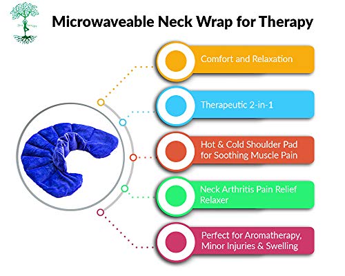Zen Therapy - Microwavable Neck Wrap for Therapy | Hot & Cold Neck Shoulder Pad | Soothes Muscle & Arthritis Pain | Neck Heat Pad for Aromatherapy, Minor Injuries