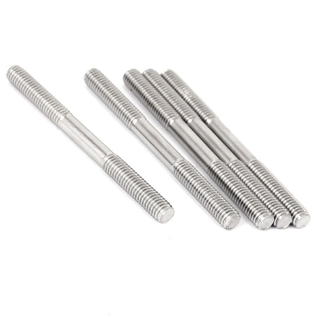 TA-VIGOR 5Pcs Double End Threaded Stud Screw Bolt, M6x70mm 304 Stainless Steel Rod Bolts Thread Reducer Adapter