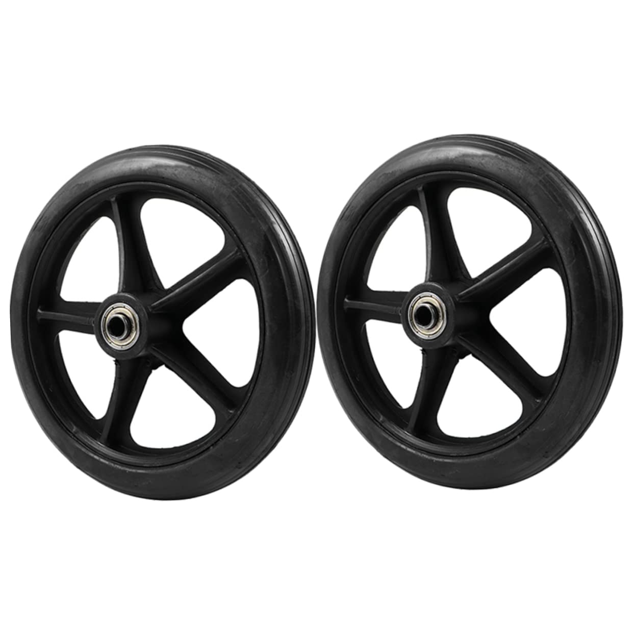 HAPINARY 2pcs Walker Caster Wheelchair Tires Wheel for Front Useful Front Wheel Wheelchair Caster Wheels Heavy Duty Wheelchair Wheels for Walker Practical Wheel Replacement Rubber Black