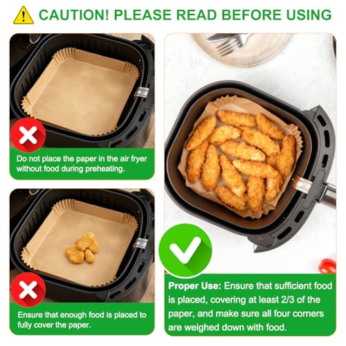 Image of BYKITCHEN 200PCS 10 Inch Large Air Fryer Liners for 8-12QT XL Airfryer