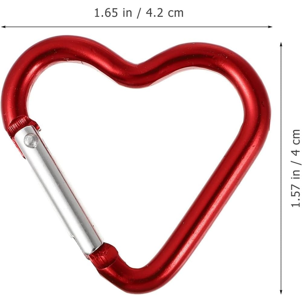 Zenarao 10Pcs Star Keychain, Heart Keychain Clip, Heart Star Carabiner Clip Set Cute Alloy Key Ring Perfect for Backpacks, Water Bottles, Keychains 5 Colors