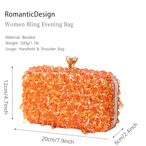 Image of RomanticDesign Women Bling Evening Bag Fashion Embroidered Beaded Sequin Clutch Cocktail Wedding Party Purse