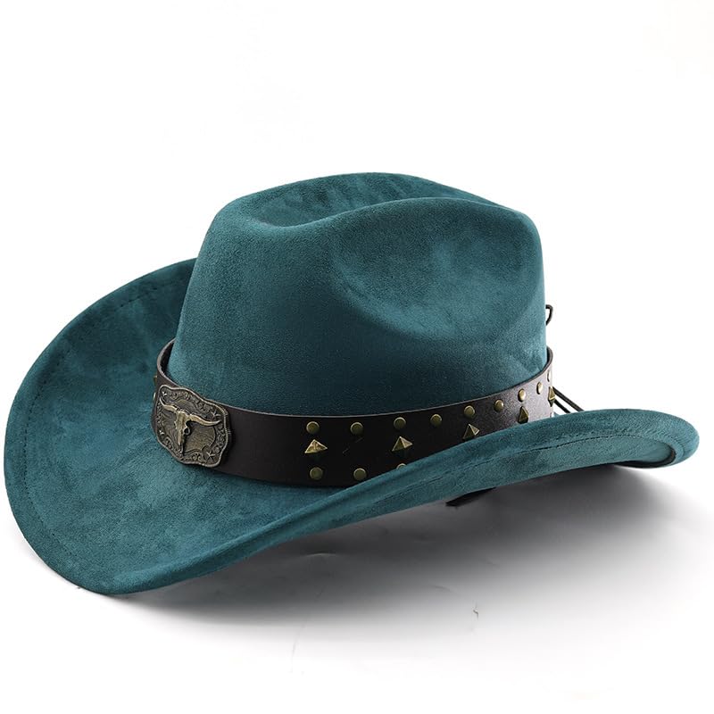 LIDHAY Cowboy Hat for Women Men with Shapeable Wide Brim Western Suede Hat for Cowboys and Cowgirls