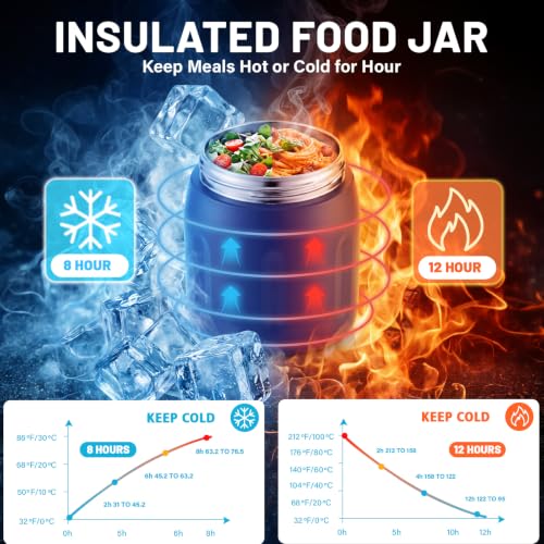 Image of Thermo for Hot Food Kids & Adults - 23.67 oz with Folding Spoon and Handle