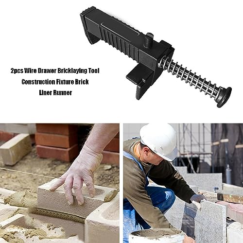2PCS Brick Liner Runner Wire Drawer, herramienta para nivelar y medir en albañilería, accesorio para ingeniería, clips de línea de ladrillo y pinzas para construcción miniatura 2