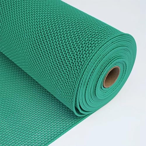 FVTVHEV ゴムマット 業務用滑り止めマット 屋外 歩行 滑り止めマット 玄関マット 屋外用 PVC 水切り マット?用于屋内 屋外 ドアマット キッチンマット 滑り止めシール 浴室 雪 滑り止めマット 駐車場 ゴムマット (Color : 緑, Si