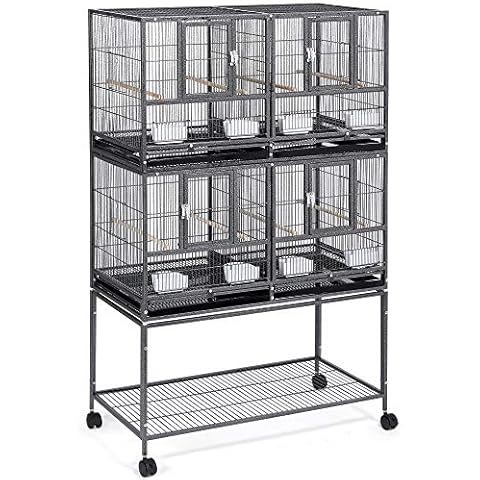 Yaheetech Jaula para Pájaros de 2 Pisos con Soporte Ruedas Cover