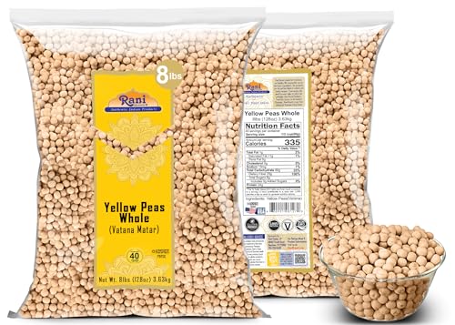 Image of Rani Yellow Peas Whole, Dried (Vatana, Matar) 128oz (8lbs) 3.63kg Bulk ~ All Natural | Vegan | Gluten Friendly | Product of USA