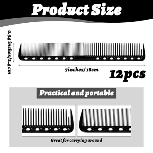 Set de 12 Peines de Carbono para Barbería Profesional miniatura 2