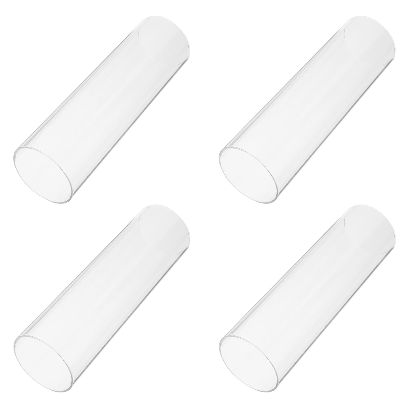 Couvercles cylindriques en verre transparent COHEALI pour bougies et decoration de table x4