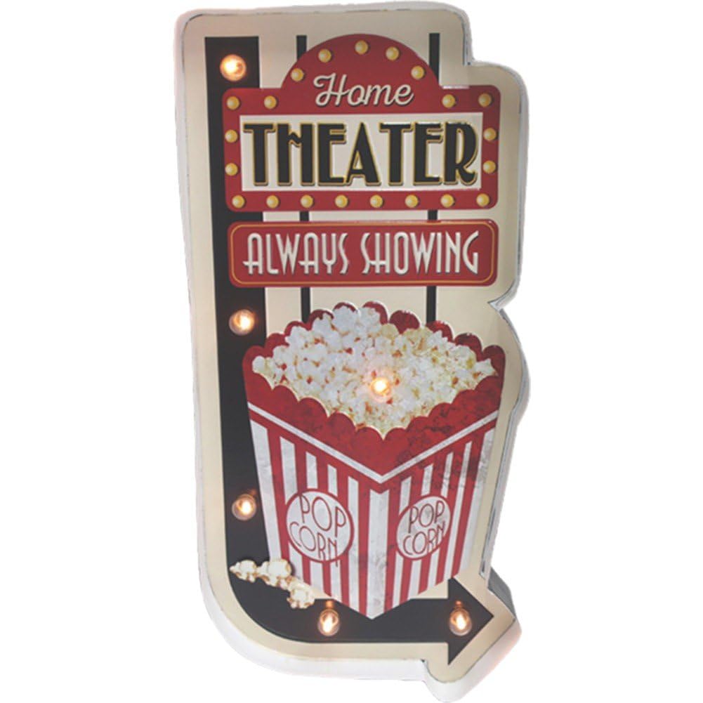 Znaki świetlne LED do kina domowego, dekoracje ścienne, kino, kino, vintage tablica ścienna do baru, pokoju gier, kina, kuchni