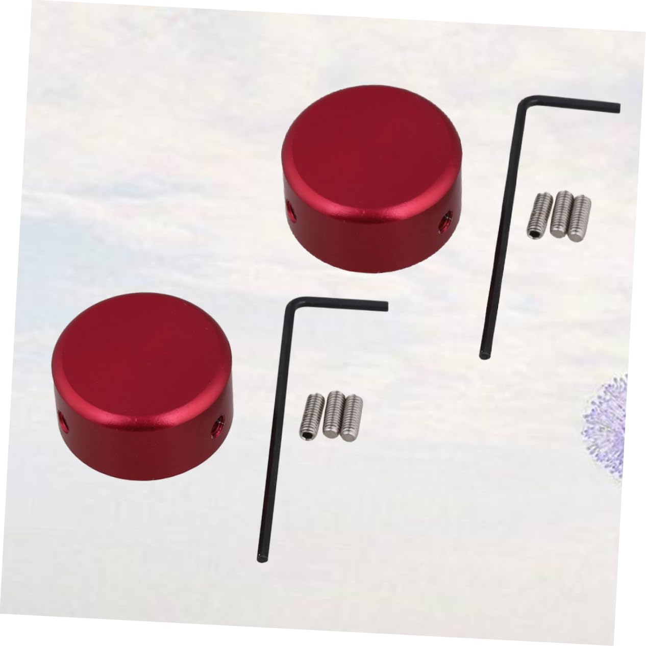 SUPVOX Footswitch Topper Red Guitar 2 Pack Aluminum Guitar Pedal Caps Set for Pedal Topper Random