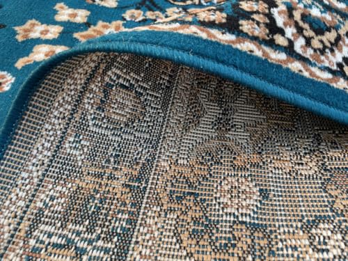 Image of TTC THREAD & TEXTURE CARPET Traditional Comfort: Power-Loomed Carpets for Living Room- Every Space Area Rug Color Blue Size 6x8 Feet (180x235cm)