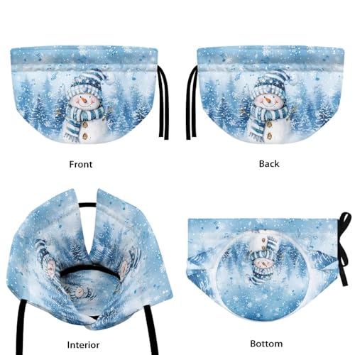 Image of Xoenoiee Christmas Snowman Blue Pattern Tea Cozy Tea Cosy for Teapots Keep Warm Teapot Cover Insulated Kettle Cover for Home Kitchen Table Decor