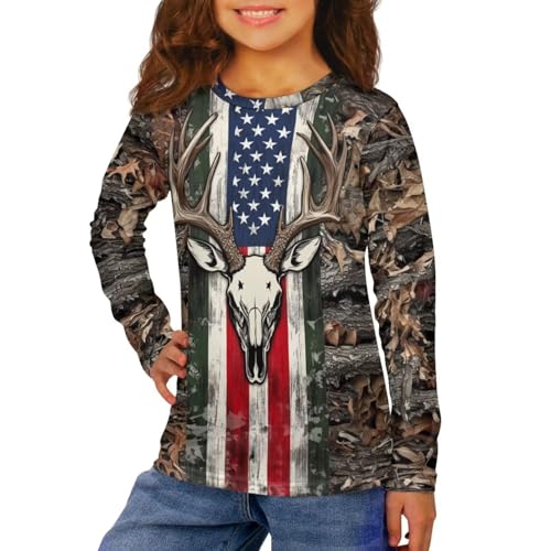 Image of Uourmeti Long Sleeve Tops for Boys Graphic T Shirts Teen Girls Active Pullover Tees