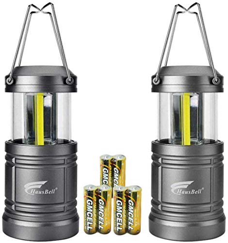 2 Pack Camping Lantern with 6 AA Batteries - Magnetic Base -Hausbell Portable Collapsible LED Camping Lantern Flashlights -Survival Kit...