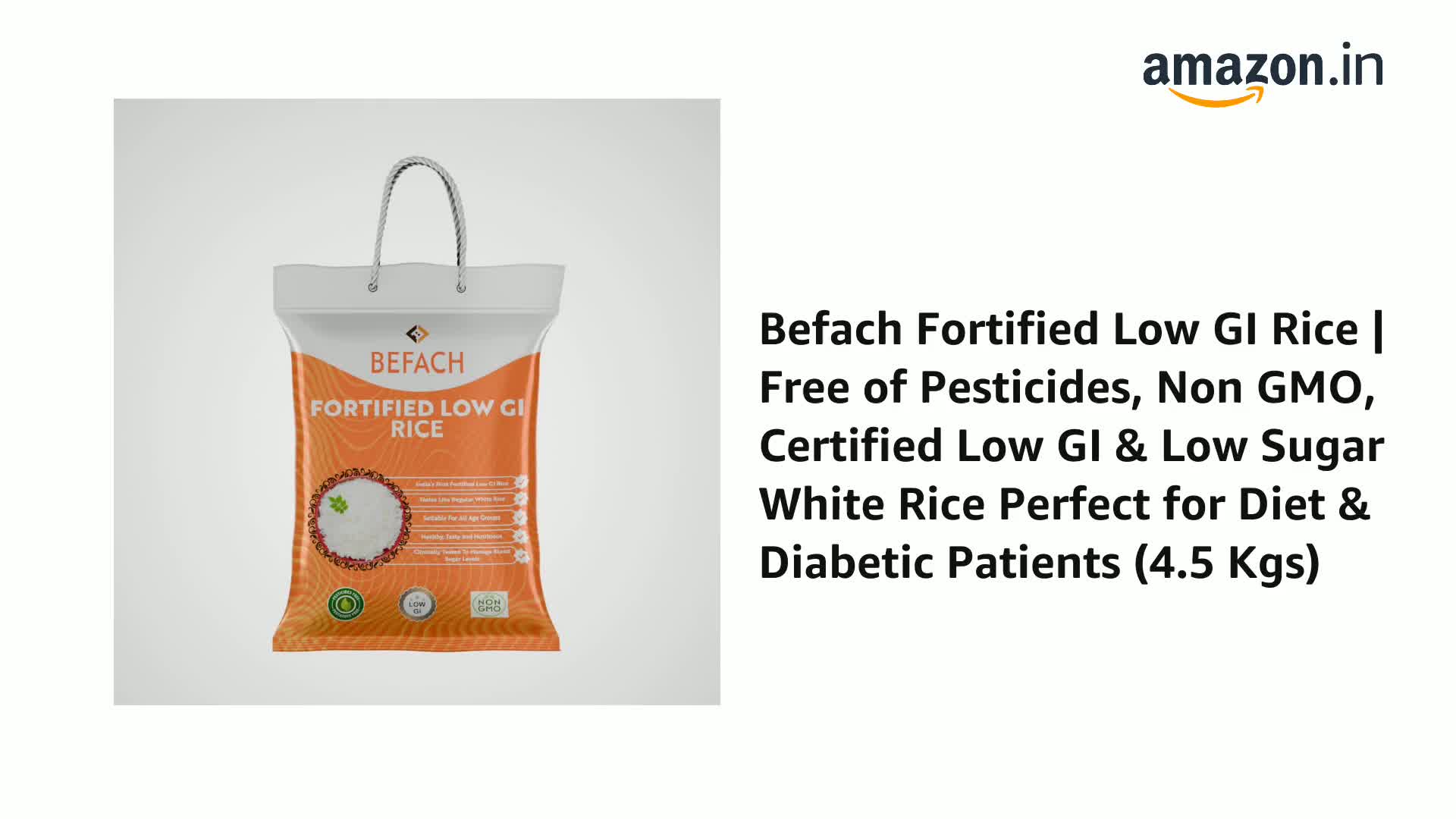 Watch Befach Fortified Low GI Rice | Free of Pesticides, Non GMO ...