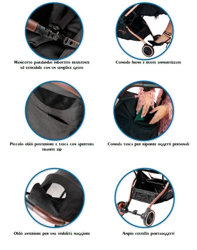 Rapid Passeggino Leggero per Bambini Blu