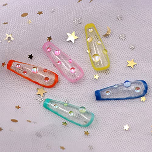 Ail Art Strasssteine für Nägel, Meerjungfrauen-Perlen, transparent, halbrund, Nagelschmuck, Strass, professionelle… – Bild 7