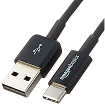 Amazon Basics Cavo di ricarica rapida da USB-C a USB-A 2.0, velocità 480 Mbps, certificato USB-IF, per Apple iPhone 16, 15, iPad, Samsung Galaxy, tablet, laptop, 1.8 m, nero
