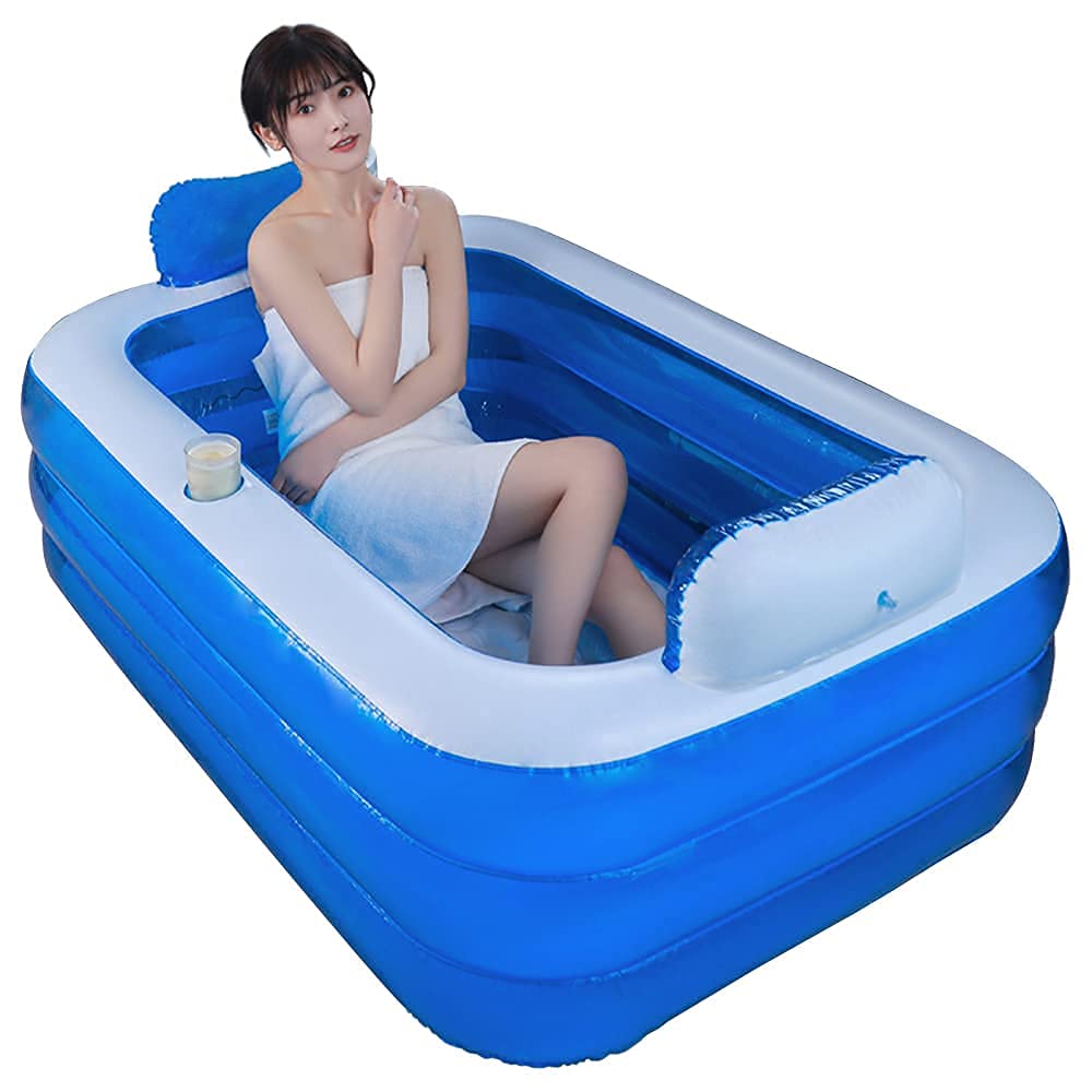 Inflatable Adult Bath Tub, Couples Bathtub With Foldable Portable Soaking Tub For Spa With Air Pump