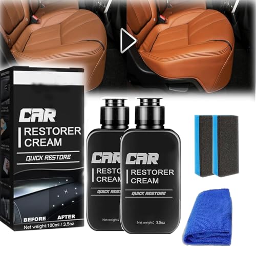 Generic Restaurador De Plásticos para Auto, Buhocolor Restaurador, Crema Restauradora De Autos, Restaurador De Partes Negras para Carro, Plastic Restorer for Cars with Sponge (2)