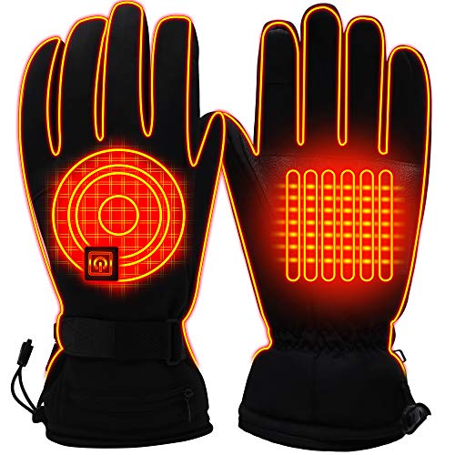 Men Women Winter Rechargeable Battery Heated Gloves Electric Heat Gloves Kit,Sports Outdoor Thermal Insulate Gloves,Touchscreen Climb Hiking Skiing Hunting Handwarmer (L, 3.7/3200mAh li-po Battery)