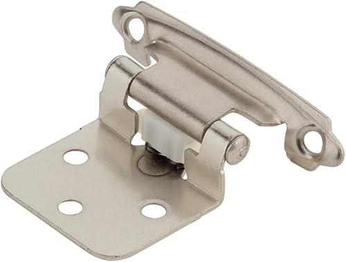 Silverline 25 pares de bisagras de gabinete de cierre automático, para puerta de cocina con superposición variable, níquel satinado cepillado