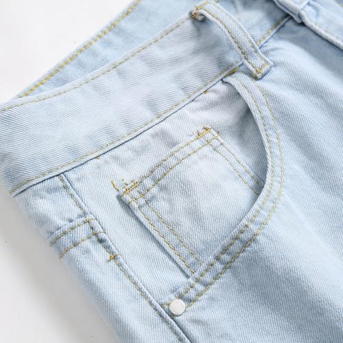 Men's Ripped Slim Work Jeans Y2k Ripped Straight Skinny Jeans Casual Straight Fashion Hip Hop Denim Pant3