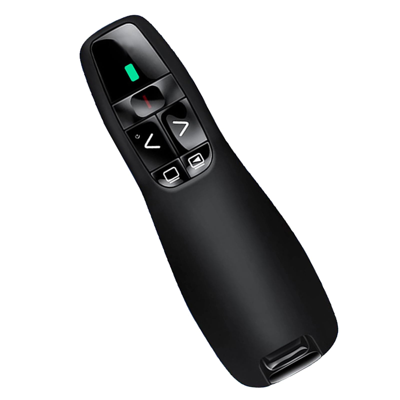 1 PCS Wireless Presentation Remote,Black Presentation Clicker Pointer RF 2.4GHz 15-Meter Operating Range, 5 Buttons Intuitive Slideshow Control, for Teachers, Presenters & Business Meeting