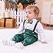 Booulfi Baby Boy Outfits Formal Gentleman Suits in Green Baby Boy Clothes 12-18 Months Spring Fall Birthday Outfits, Baby Suits for Boy with Long Sleeves Shirt Bowtie Suspender Pants Set