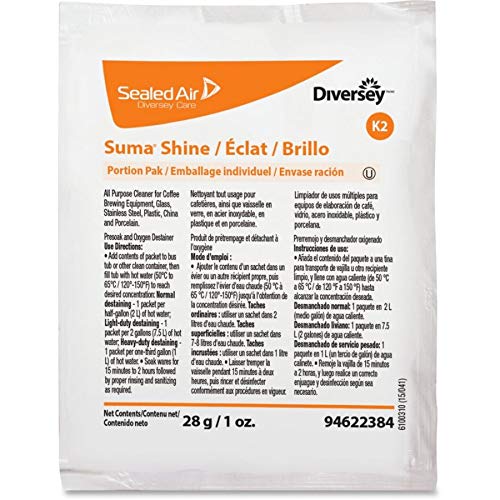 Diversey 94622384 Suma Shine Oxygen Stain Remover, All Purpose Cleaner for Coffee & Tea Stains, Conc