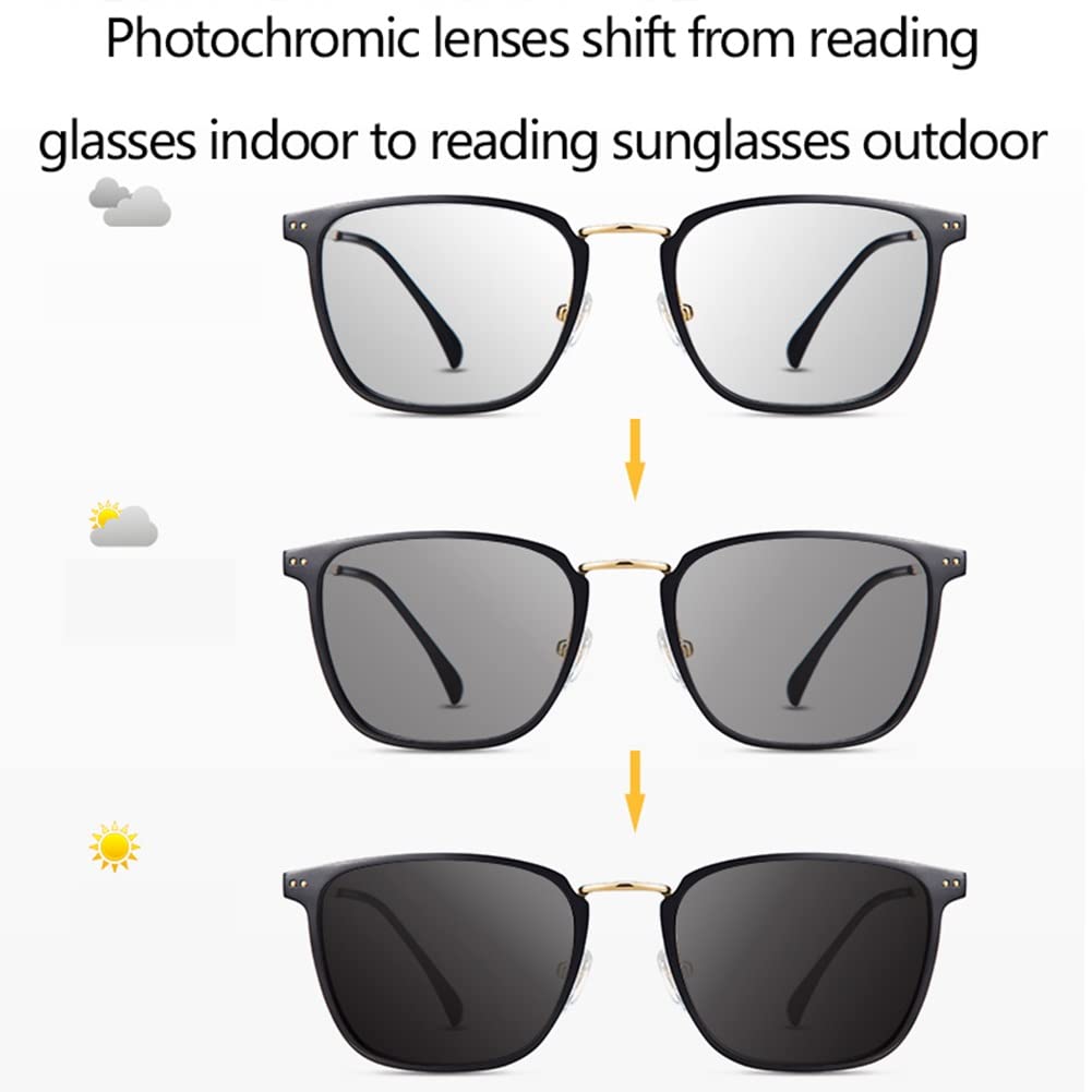 TBHOME Progressive Multifokale Lesebrille, Photochrom Im Freien Im Freien, Blue Light Blocking Computer Brille, Flexibel, Leicht, Komfortabel/2