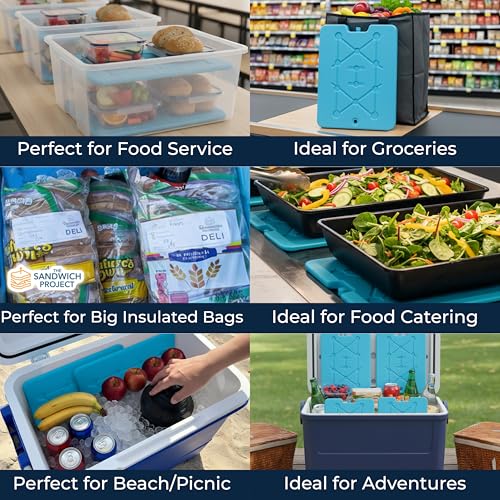 Image of Kona XXL Ice Packs for Coolers - 2 lb Reusable Slim Freezer Packs, Long-Lasting Dry Ice Alternative for Cooler Bags, 13x10 Inch, Fast Freeze (-5 C), Available in Multiple Pack Quantities