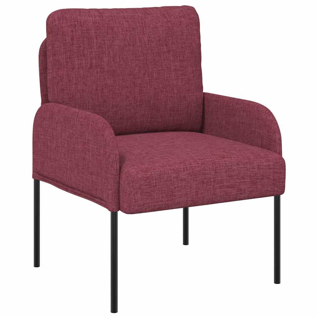 Sillón tapizado individual rojo vino y sofá suave minimalista para espacios modernos