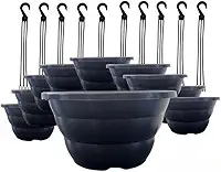 Vasos 21cm Preta com Haste 43cm Ideal p/Rosa do Deserto, Samambaia, Cerâmica vasos para plantas para Rosa do Deserto, Samambaia, Suculentas e Plantas Internas(10)