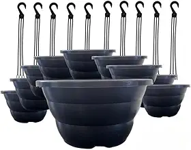Vasos 21cm Preta com Haste 43cm Ideal p/Rosa do Deserto, Samambaia, Cerâmica vasos para plantas para Rosa do Deserto, Samambaia, Suculentas e Plantas Internas(10)