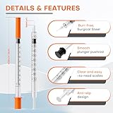 U-100 Laborspritzen, 1 ml/cc, und 31 G, 6 mm, einzeln verpackt, 25 Stück