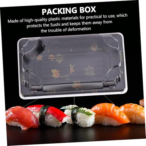 JUMPLAWN 50個 使い捨てプラスチック寿司箱 持ち帰り用食品収納ボックス 軽量耐久 弁当やピクニックに 学校 オフィス アウトドア対応