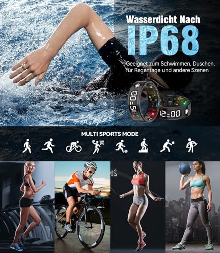 Image of 7.0 Smart Ring with LED Screen【5ATM Waterproof】【5.3+EDR Technology - 0.1%± Error】 Smart Ring for Men and Women to Monitor Sleep, Heart Rate, Black 13#