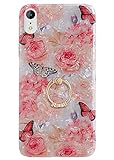 Qokey Compatible with iPhone XR Case,Flower Cute Fashion for Women Girls with 360 Degree Rotating...